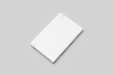 Back cover white notebook mockup on neutral background