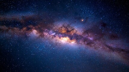 Fototapeta premium Majestic Milky Way sprawling across deep space, starry night sky reveals cosmic wonders, ethereal galaxy formations illuminated.