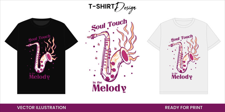 Soulful Saxophone Vector T-shirt Design or Print and Sticker