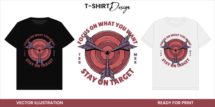 Focus on Target Vector T-shirt Design or Print and Sticker
