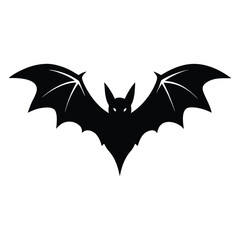 Fototapeta premium Flying Bat Silhouette Vector | Halloween Spooky Animal Design