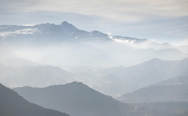 mountain landscape with clouds