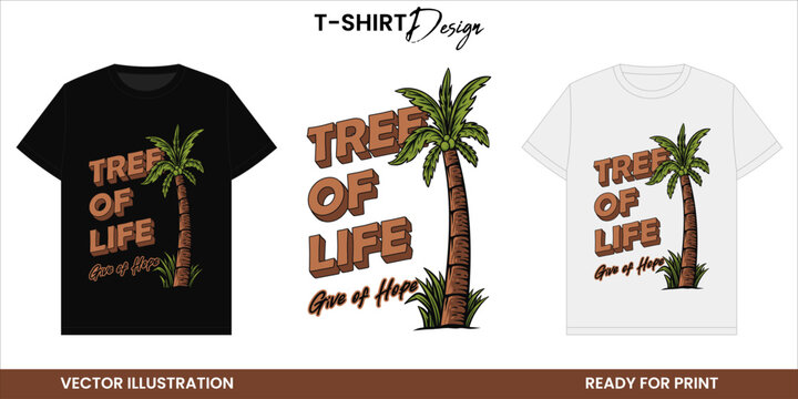 Simple Tropical Tree Vector T-shirt Design or Print and Sticker &ndash; Tree of Life Concept