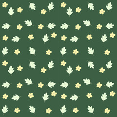 seamless pattern with flowers and leaves
