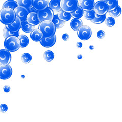 Vitamin C round capsules scattered randomly.