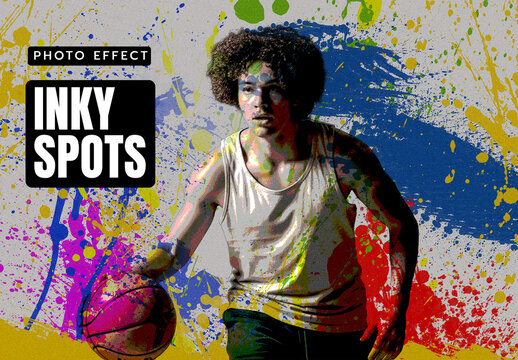 Colorful Paint Inky Spots Photo Effect