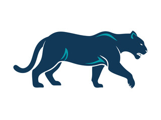 Obraz premium Powerful black panther logo design, perfect for a strong brand identity. A bold, stylized black panther graphic, perfect for logos, emblems, or branding materials. 