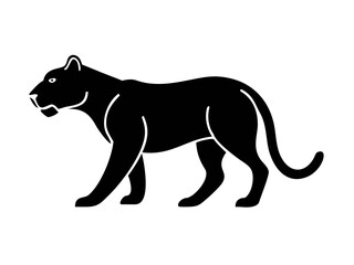 Obraz premium Powerful black panther logo design, perfect for a strong brand identity. A bold, stylized black panther graphic, perfect for logos, emblems, or branding materials.