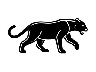 Fototapeta premium Powerful black panther logo design, perfect for a strong brand identity. A bold, stylized black panther graphic, perfect for logos, emblems, or branding materials.