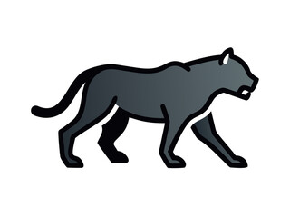 Fototapeta premium Powerful black panther logo design, perfect for a strong brand identity. A bold, stylized black panther graphic, perfect for logos, emblems, or branding materials.