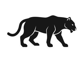 Powerful black panther logo design, perfect for a strong brand identity. A bold, stylized black panther graphic, perfect for logos, emblems, or branding materials.