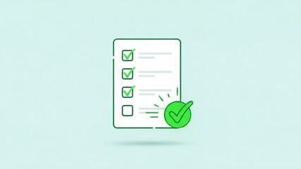 Completing Checklist Animation with Glowing Checkmark