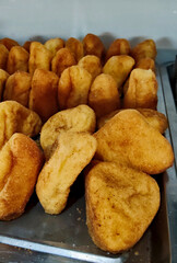 Golden Crispy Fried Dough Snacks on Tray