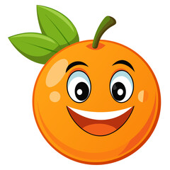 Fototapeta premium Cartoon Orange Character in Smiling Fruit Mascot Vector Design
