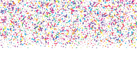 Falling letters of English language. Colorful