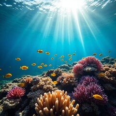 Fototapeta premium coral reef with fish