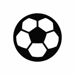 Obraz premium Black soccer ball isolated on white background, a classic sports equipment for game and play