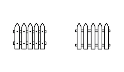 Simple Fence Outline Illustration on White Background for Design Elements