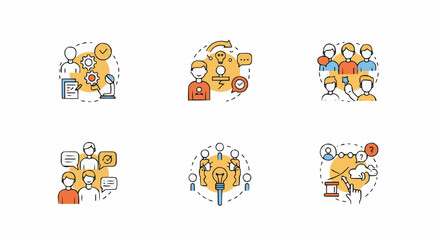 vector illustration of a set of abstract symbols