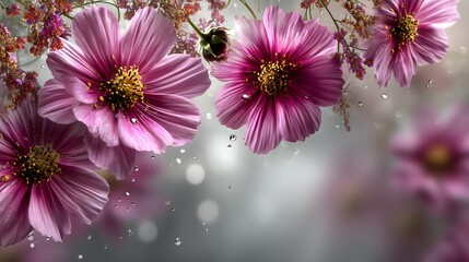 Pink cosmos flowers blooming in nature's beauty