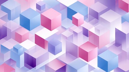 Fototapeta premium Pastel Cube Pattern Background: Abstract Geometric Design.