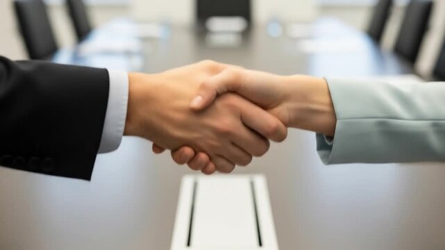 Business handshake video symbolizing agreement and collaboration in professional settings