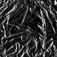Textured Plastic Wrap Abstract Black and White Surface Background Design