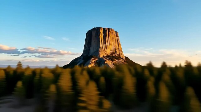 Devils tower national monument wyoming aerial view usa travel destination scenic landscape beauty nature