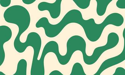 Abstract wavy retro groovy psychedelic background. Vector illustration of dynamic liquid organic shapes in 1970s hippie style
