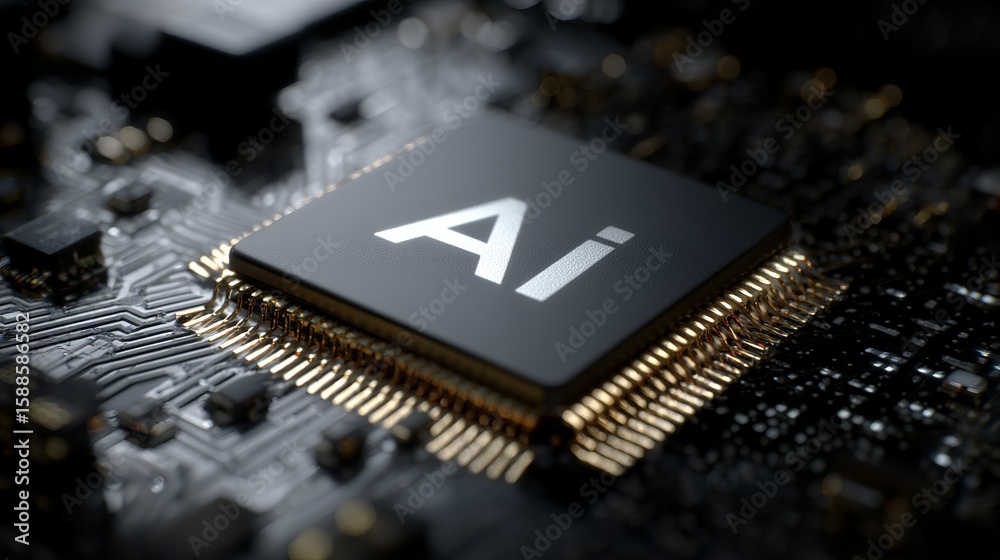 Poster artificial intelligence microchip integrated within a modern computing system promises enhanced proc
