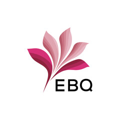 EBQ Modern Floral Abstract Logo Design, EBQ Later Logo, Creative Botanical Brand Identity

