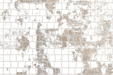 Detailed close-up view of a weathered stone surface, intricately patterned with rectangular shapes and colorful markings