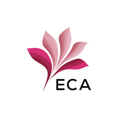 ECA Modern Floral Abstract Logo Design, ECA Later Logo, Creative Botanical Brand Identity

