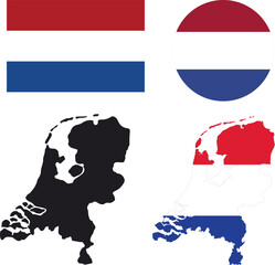 Netherlands, Dutch flag, Flag of the Netherlands, national flag, red white blue flag, horizontal tricolor, patriotic flag, official flag, Map of Netherlands, Dutch map, Holland map, country map, 