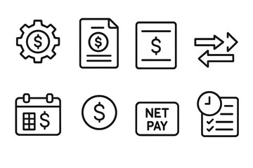 Finance, accounting line icon set. budget, money, payment outline collection