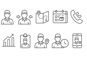Delivery and logistics line icon set. shipping, tracking icons line collection