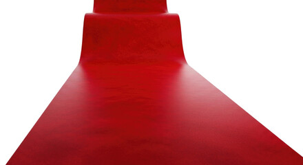 Obraz premium Red carpet rolled out for a special event, isolated on transparent bg, cutout png