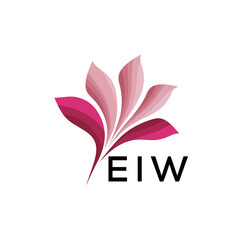 Obraz premium EIW Modern Floral Abstract Logo Design, EIW Later Logo, Creative Botanical Brand Identity 
