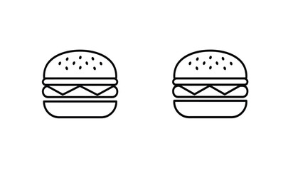 Two Burger Icons in a Simple Line Art Style on White
