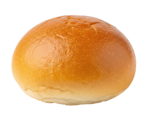 Soft golden bread roll isolated on transparent bg, cutout png