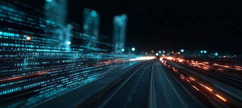 Futuristic Digital Data Highways A Visualization of Technology and Motion Art Effects in Action