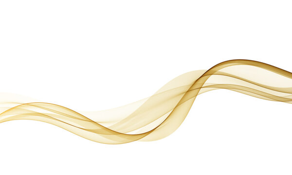 Golden brown abstract waves on white