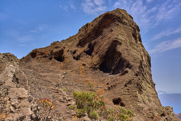 Rocky trail ascending Teno peak