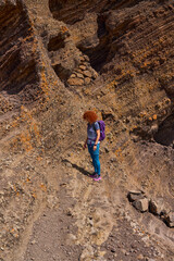 Active woman hiking in Teno mountains