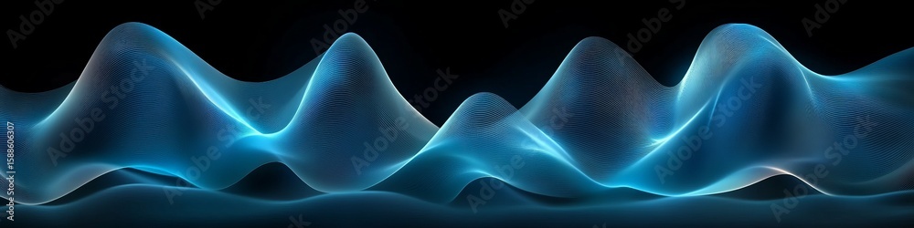 Poster intricate mesh gradient design with abstract cybernetic connection network structure in digital art