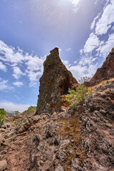 Trail across volcanic ridge in Teno