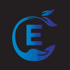 Charity Logo combine with letter E vector template