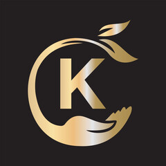 Charity Logo combine with letter K vector template