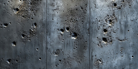 Close-up of cracked and weathered concrete wall texture with dramatic lighting
