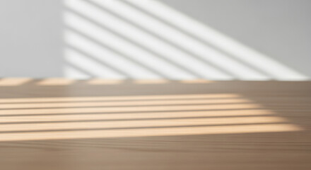 Wooden Shelf with Shadow Lines